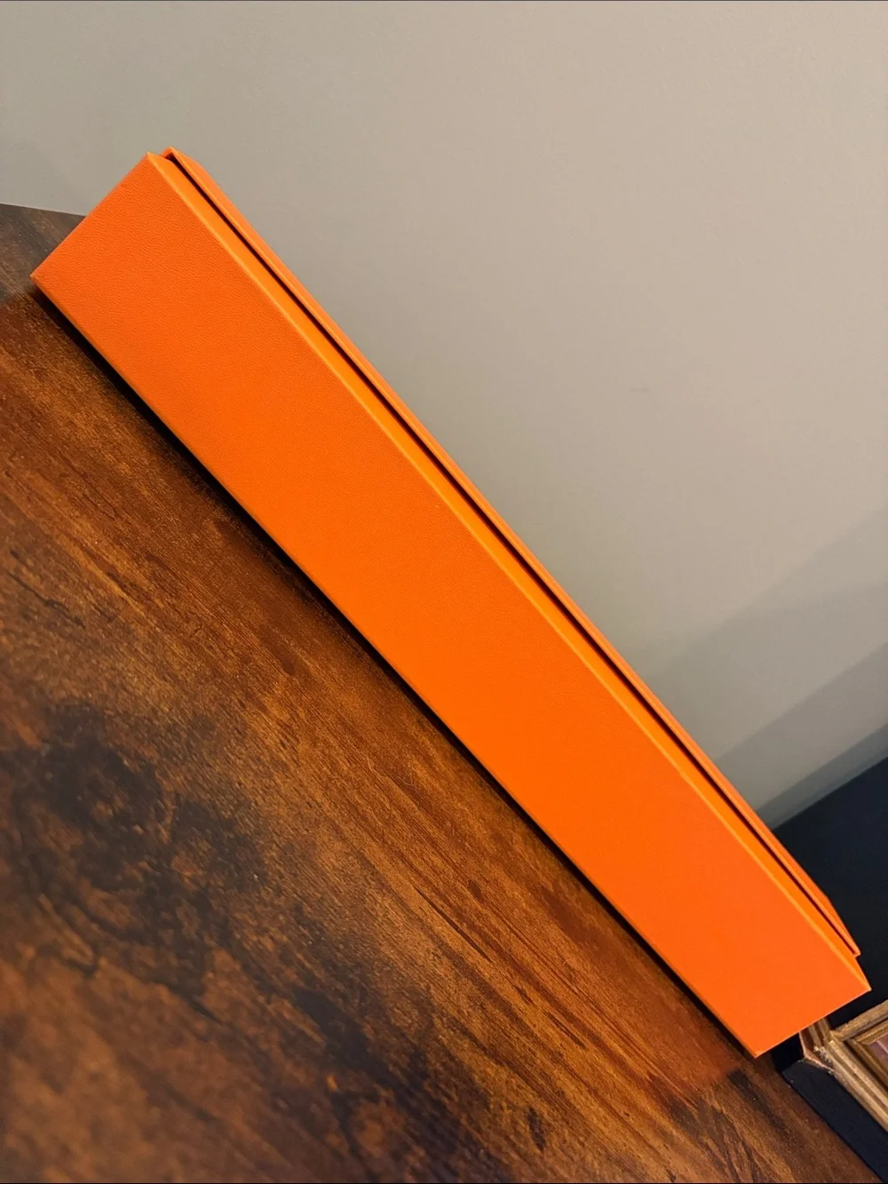 Hermès Orange Signature Box Gift Box Long Slim Paper Roll